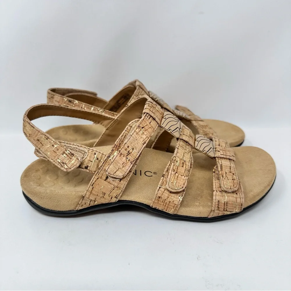Vionic Amber Sandals Gold Cork Size 6